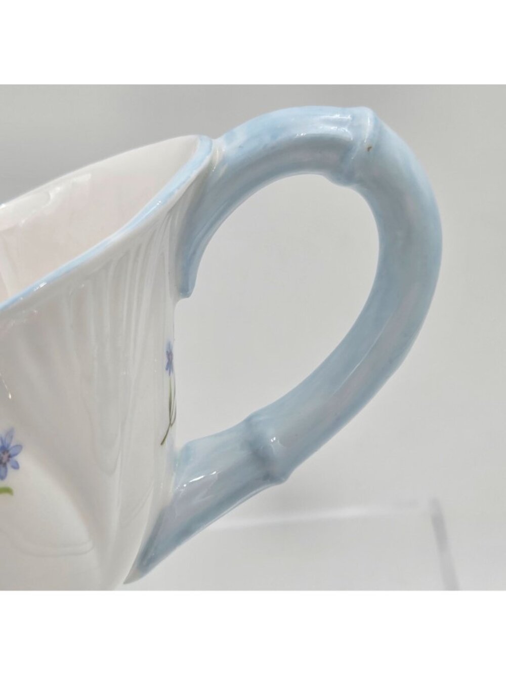 Shelley Blue Rock Dainty Gravy Boat Blue Trim Bone China English Botanical - Picture 9 of 10